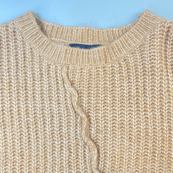 ZARA KNIT Sweater Women Small Chunky Knit Oversized Soft Girl Crop Asymmetrical - Picture 8 of 13